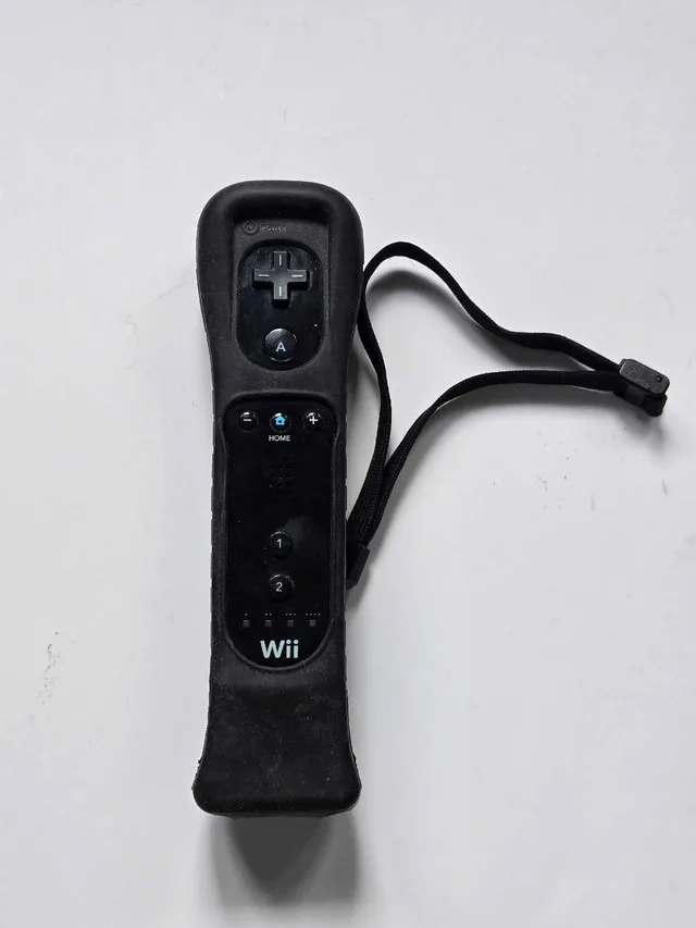 Black Nintendo Wiimote + Motion Plus Adapter