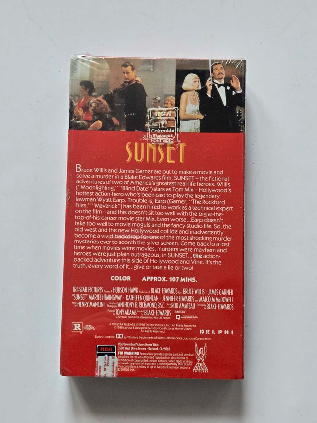 Sunset - Bruce Willis & James Garner VHS Brand New - photo 2