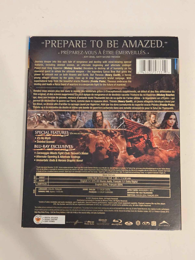 Immortals Blu Ray Complete - photo 2