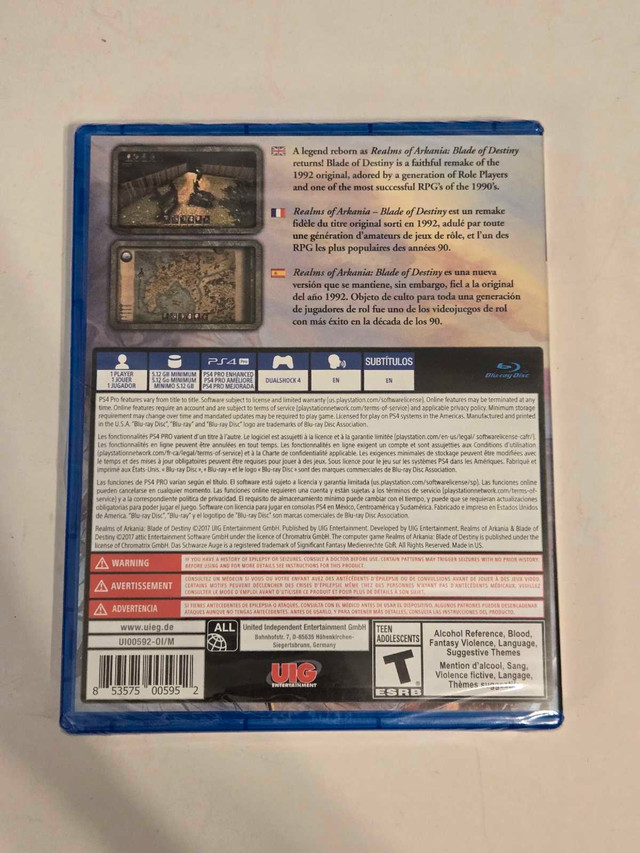 *SEALED* Realms of Arkania Blade of Destiny PS4 - photo 2