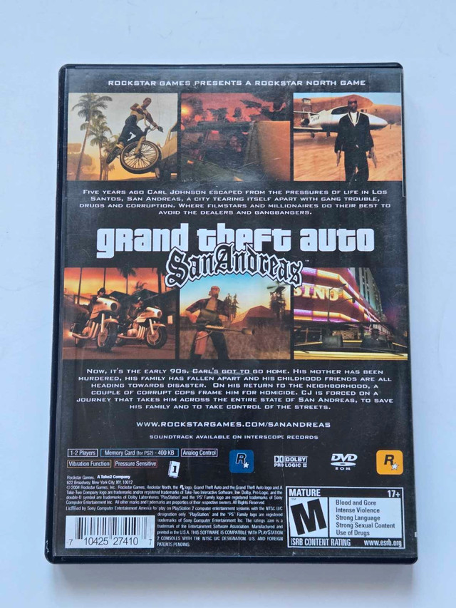 Grand Theft Auto San Andreas PS2 CASE &COVER ART ONLY - photo 2