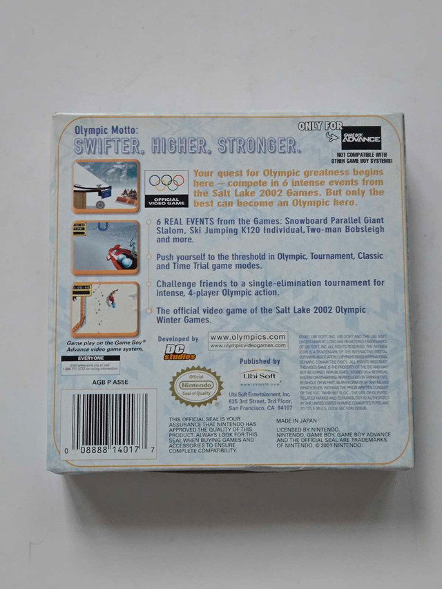 Salt Lake 2002 Gameboy Advance BOX & MANUAL ONLY - photo 2