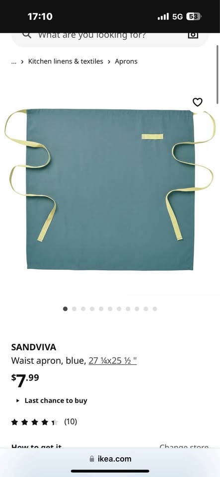 New IKEA SANDVIVA waist apron RRP $7.99 - photo 4