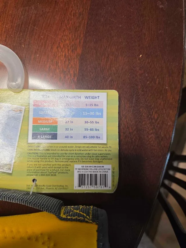 Top paw life jacket for dogs, fifteen to thirty pounds image indicator(3)