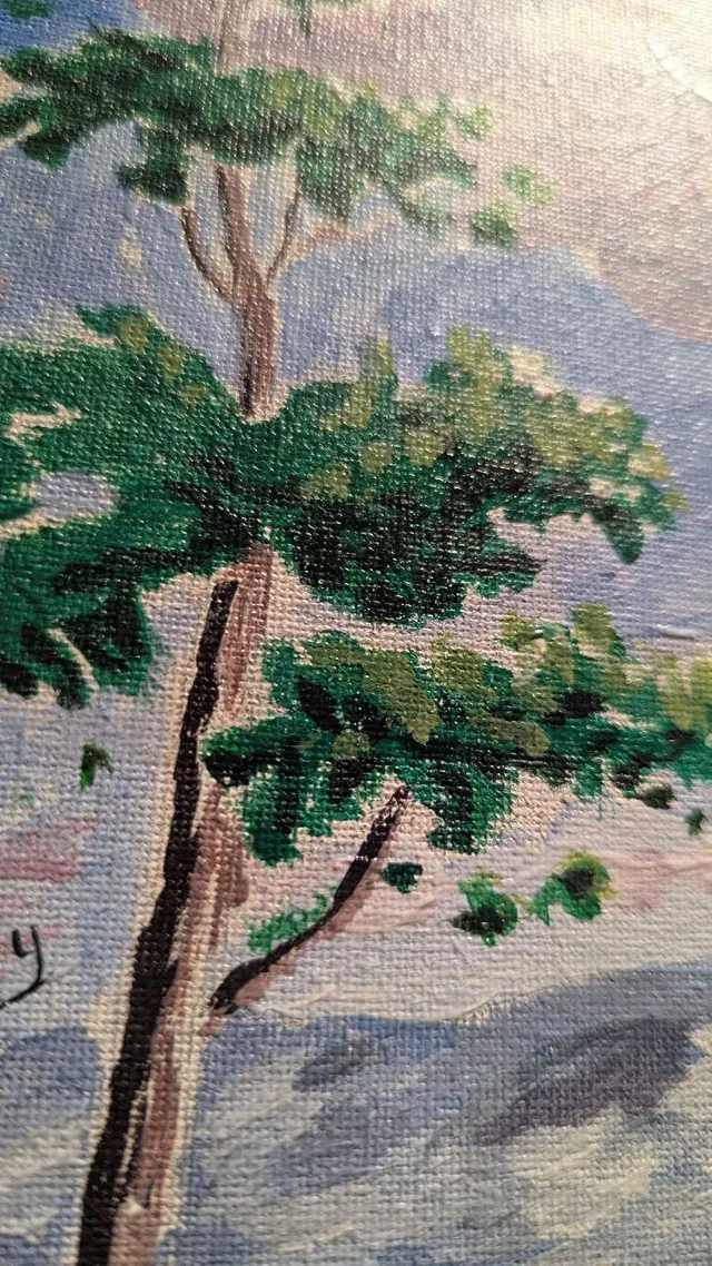 Serene Mountain Cabin Landscape - Original Acrylic Painting image indicator(3)