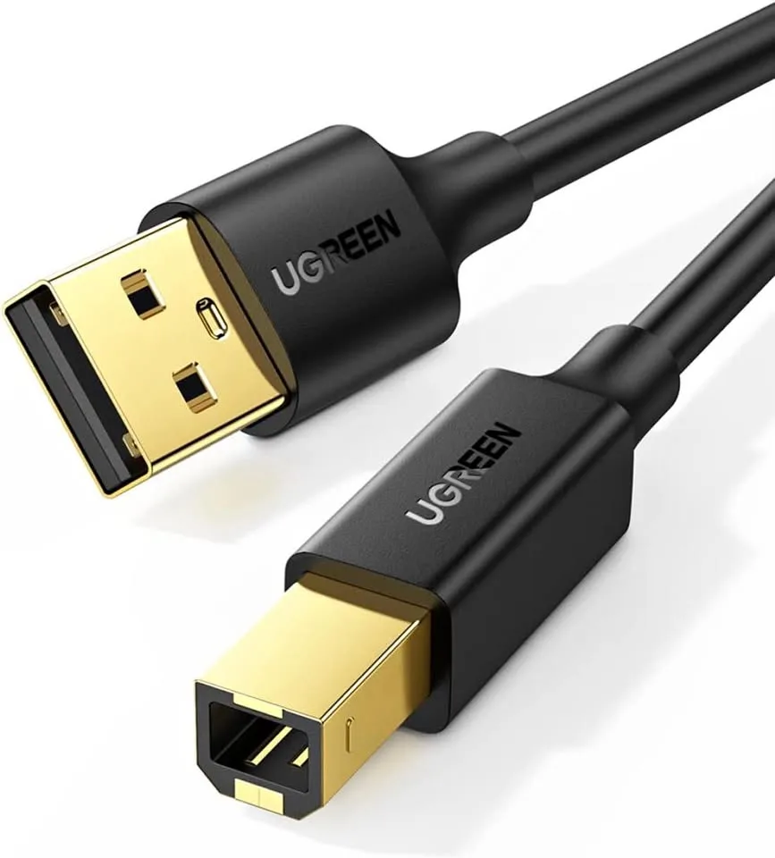 Printer cable, USB A to B, 16ft long