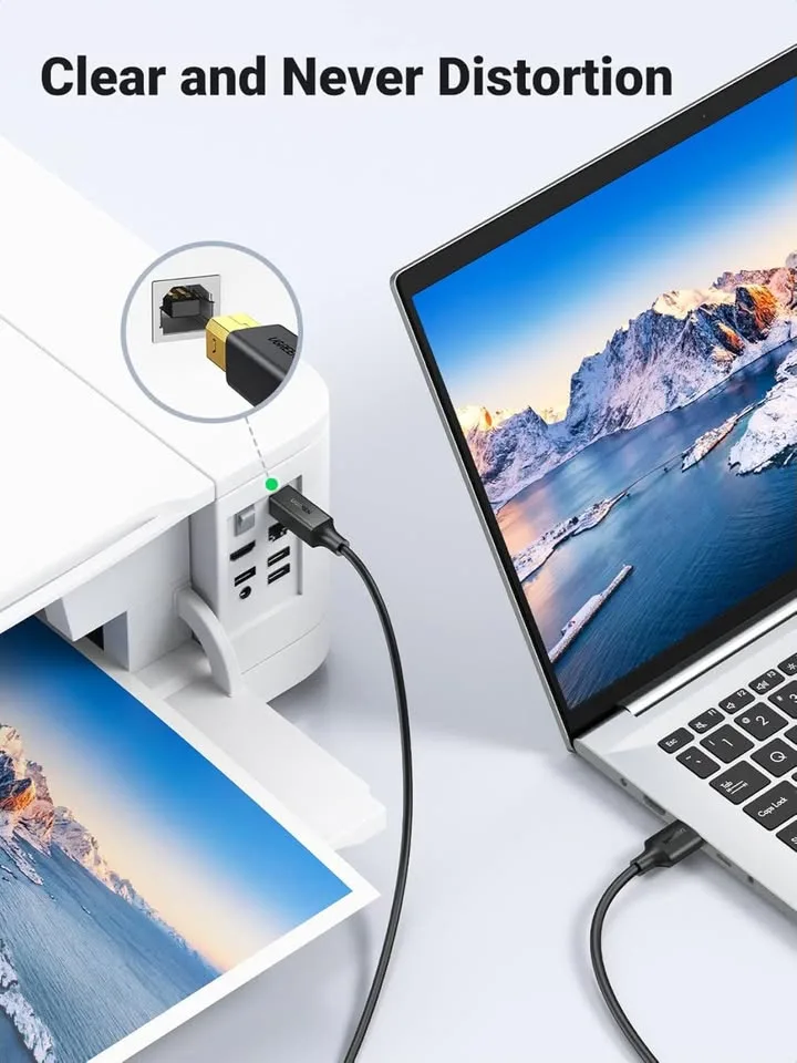 Printer cable, USB A to B, 16ft long image indicator(5)