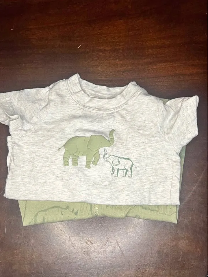 2 Baby Tops – Animal Print Bundle (Elephant + Bear) thumbnail