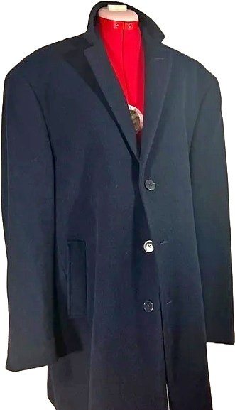 Men’s Wool Blend Navy Blue Coat - 48R