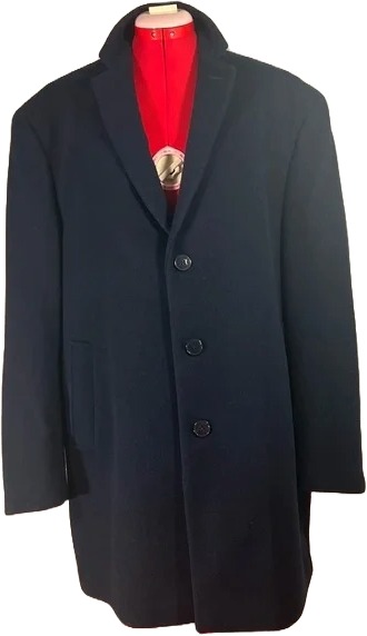 Men’s Wool Blend Navy Blue Coat - 48R - photo 2