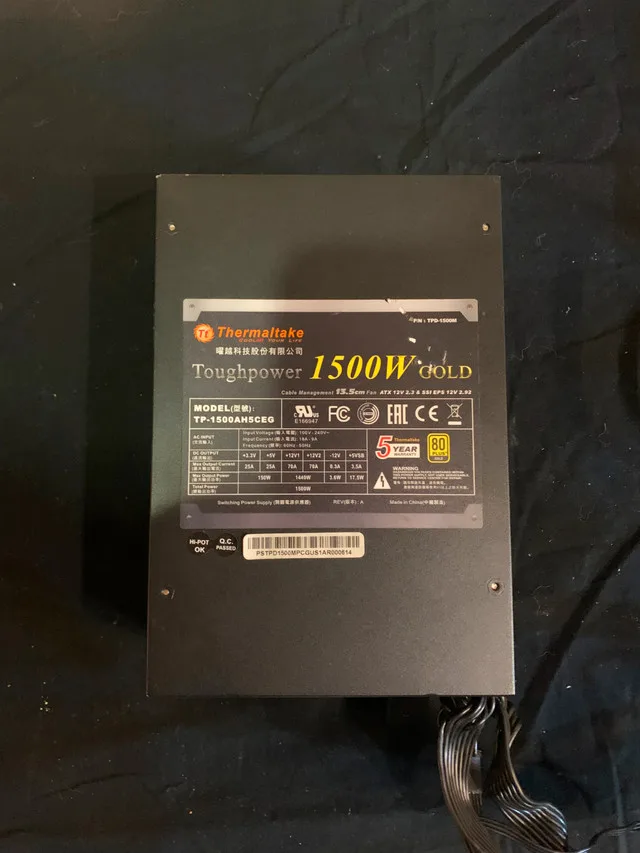 Thermaltake Toughpower 1500W Gold (Model: TP-1500MPCGU) thumbnail