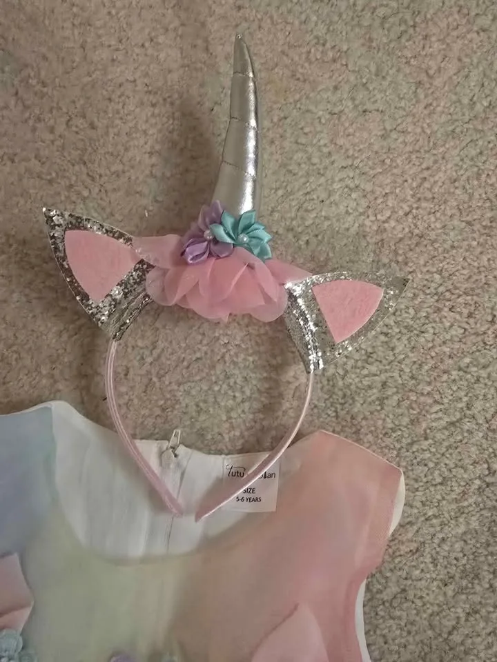 🦄 Halloween 🌈 Brand New Size 5–6 Unicorn Dress Costume image indicator(3)
