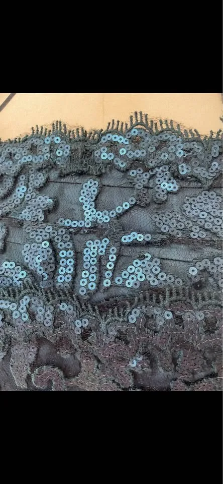 Blue lace, long, sequenced dress. image indicator(6)