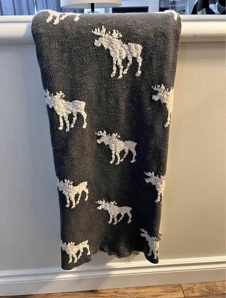 Queenwest Trading CoNKnitted Throw Moose Print