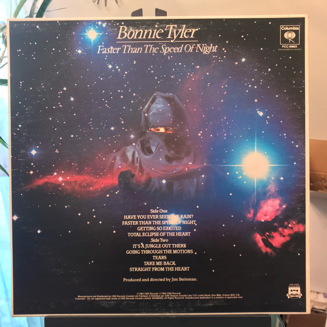 Bonnie Tyler “Faster Than The Speed Of Night” LP - photo 2