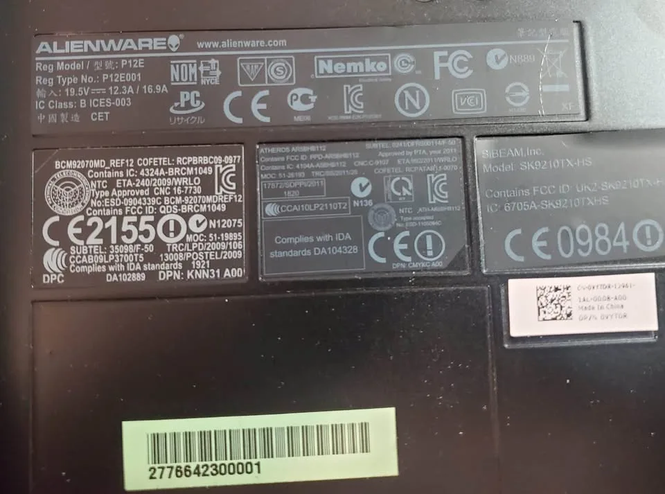 Alienware M18X R1 Gaming Laptop PC image indicator(7)