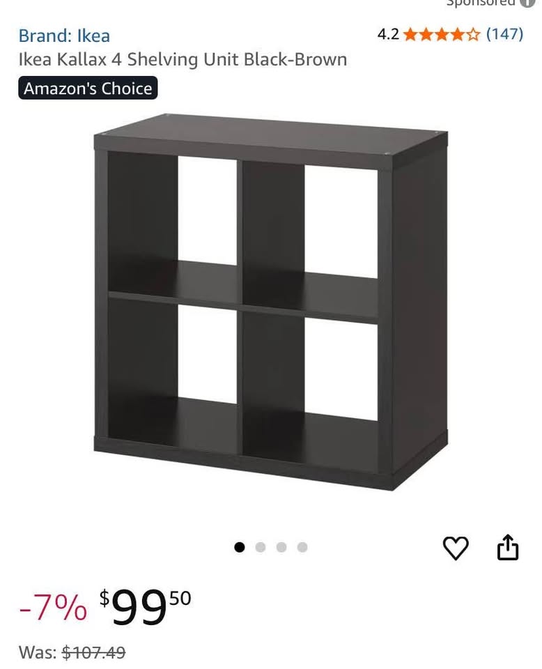 Ikea Kallax 4 Shelving Unit Black - photo 3
