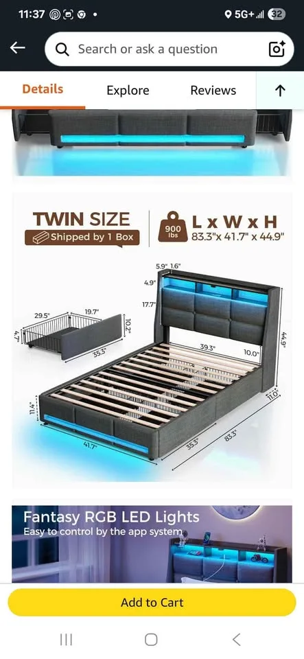 TWIN MATTRESS AND BEDFRAME image indicator(2)