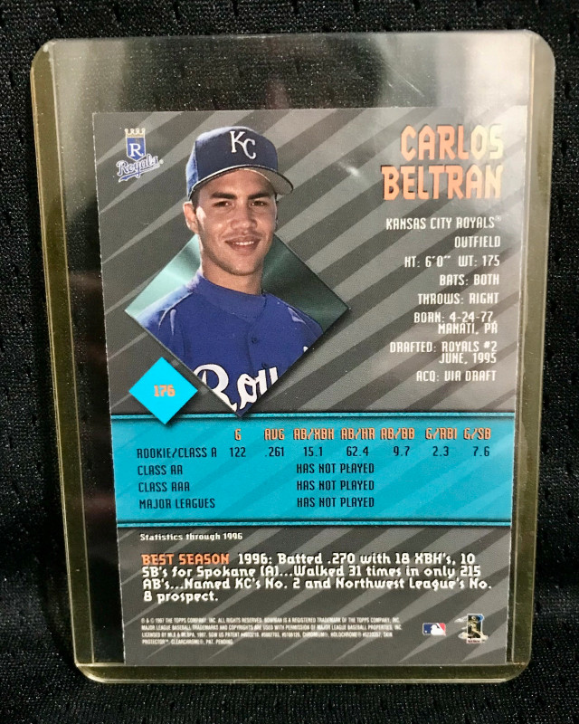Carlos Beltran Baseball Card Kansas City Royals MLB - photo 2
