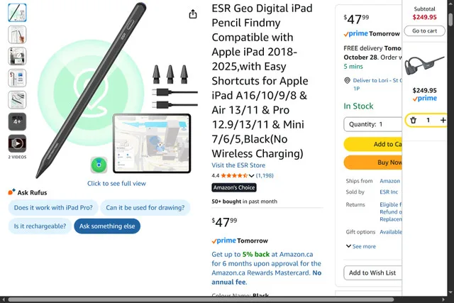 ESR Geo Digital iPad Pencil Findmy Compatibe for ipads
