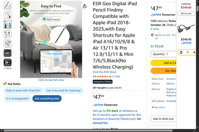 ESR Geo Digital iPad Pencil Findmy Compatibe for ipads - photo 2