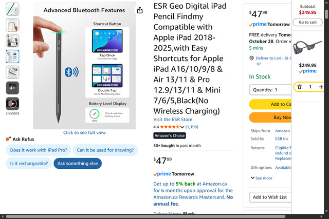 ESR Geo Digital iPad Pencil Findmy Compatibe for ipads - photo 3
