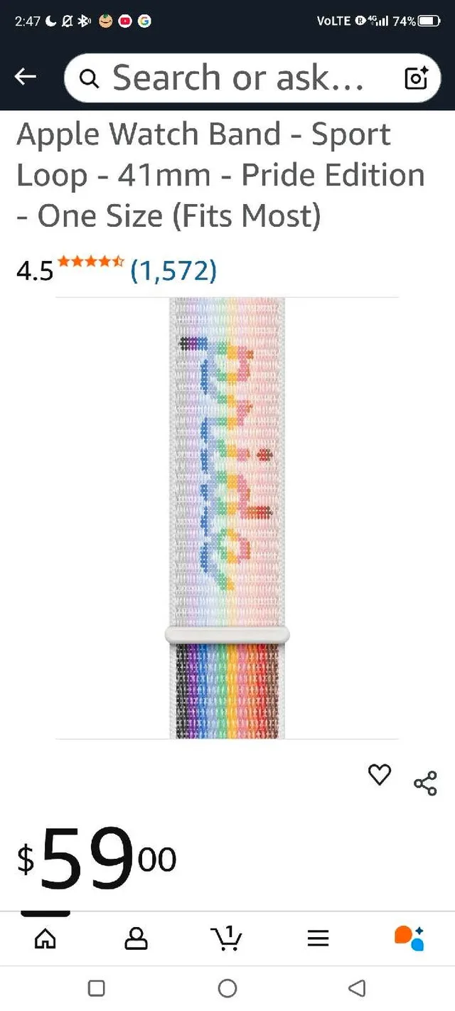 official apple watch pride edition sport loop. 41mm image indicator(4)