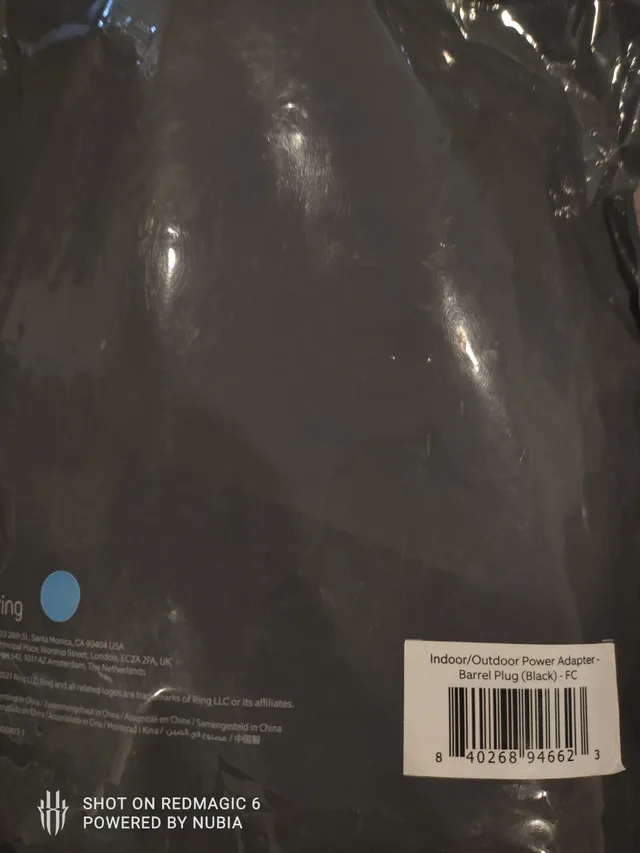 Ring indoor/outdoor power adapter - barrel plug black image indicator(2)