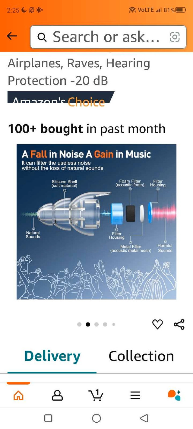 High Fidelity Concert Ear Plugs, Noise Cancelling Silicone Ear - photo 2