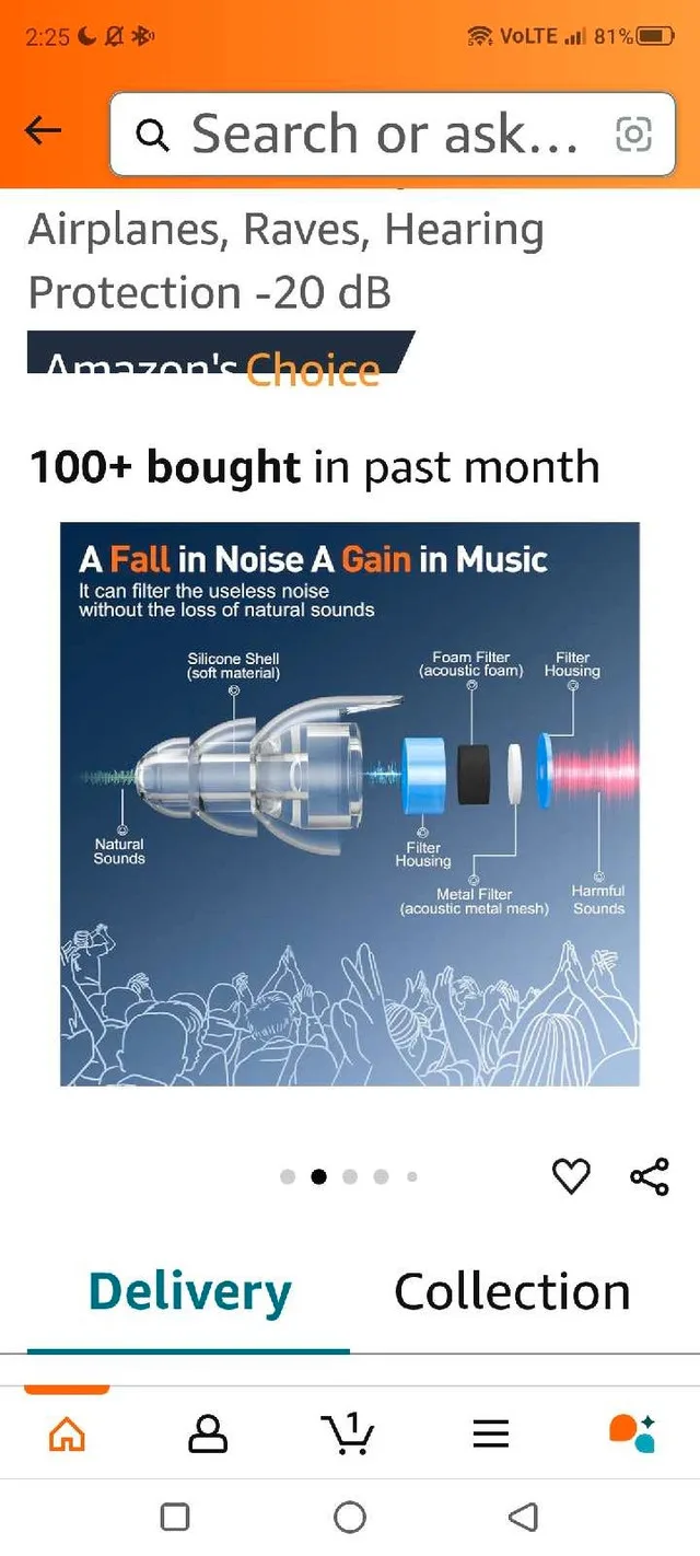 High Fidelity Concert Ear Plugs, Noise Cancelling Silicone Ear image indicator(2)