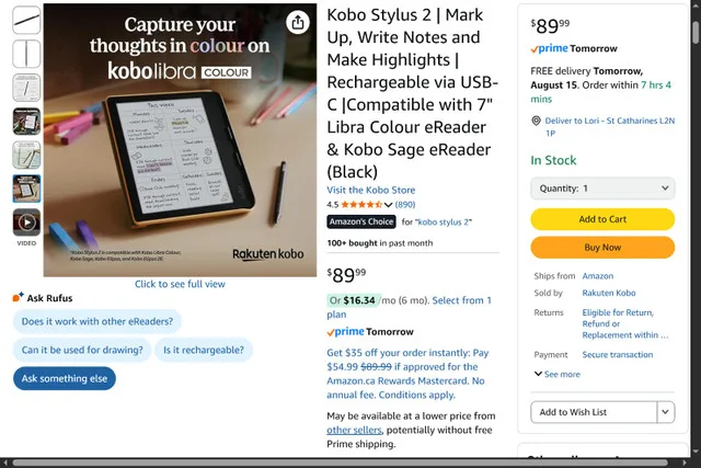 Kobo Stylus 2 Compatible with 7" Libra Colour eReader image indicator(3)