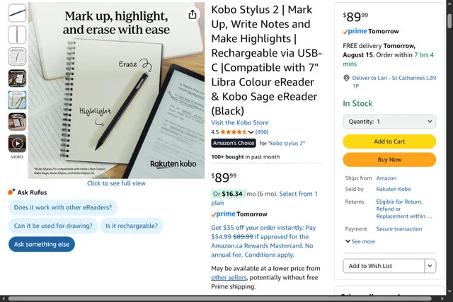 Kobo Stylus 2 Compatible with 7" Libra Colour eReader image indicator(4)