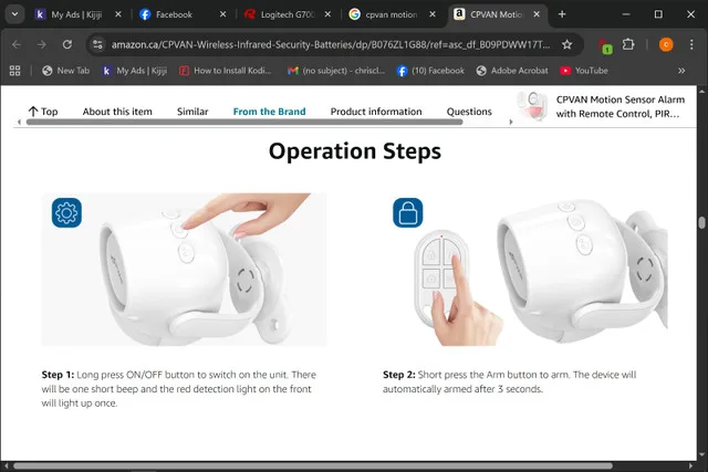 CPVAN Motion Sensor Alarm with Remote Control, PIR Indoor Motion image indicator(2)