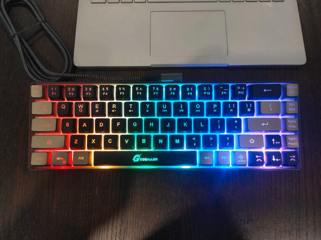 geodmaer 65 percent wired backlit gaming keyboard