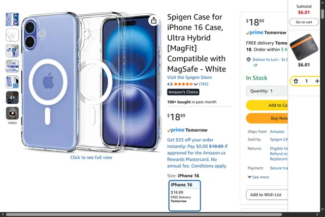 spigen ultra hybrid clear case for iphone 16 thumbnail