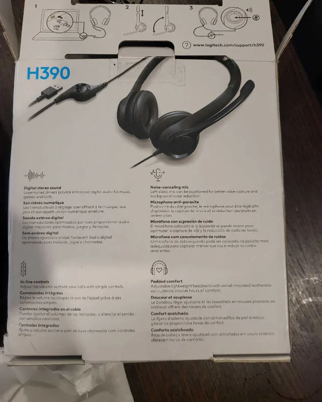 Logitech H390 Wired Headset for PC/Laptop, Stereo Headphones wit image indicator(2)