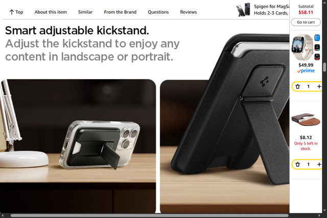 Spigen Smart Fold 2 (MagFit) Magnetic Wallet Card Holder / stand