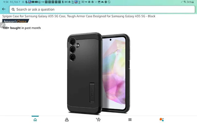 Spigen tough armor case for Samsung Galaxy A35 5G black thumbnail