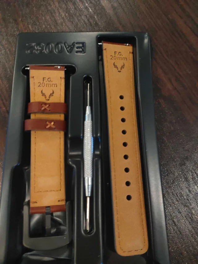 fullmosa 20mm f.g. leather watch strap dark brown image indicator(2)