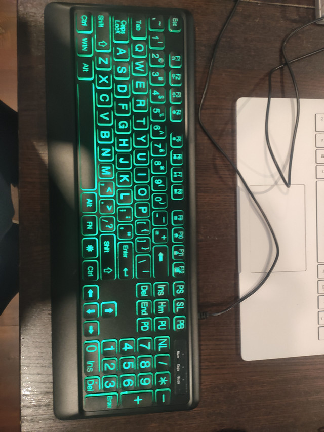 Large Print Backlit Keyboard, USB Wired Keyboard