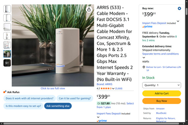 ARRIS - Cable Modem - Fast DOCSIS 3.1 Multi-Gigabit - photo 4