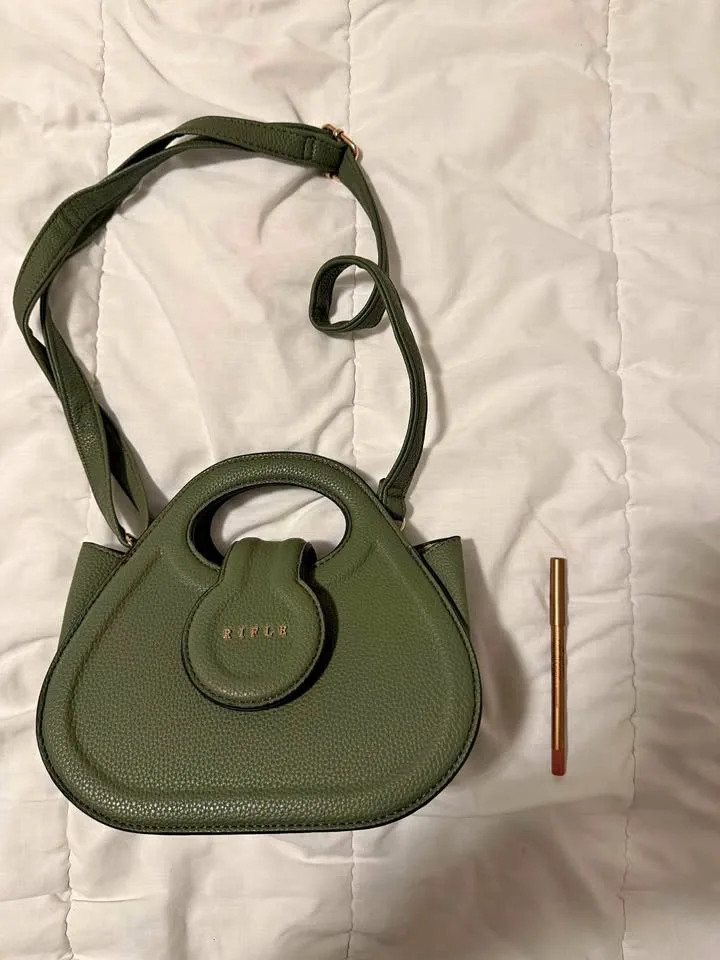 Olive Green Mini-Bag with Circle Handle