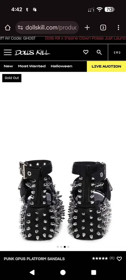Spike platform sandals image indicator(4)