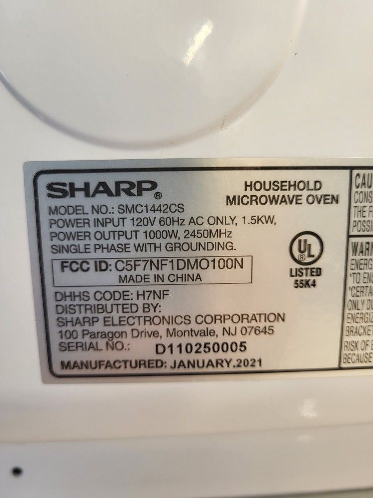 Sharp 1.4cu Countertop Microwave Model SMC1442CS - photo 4