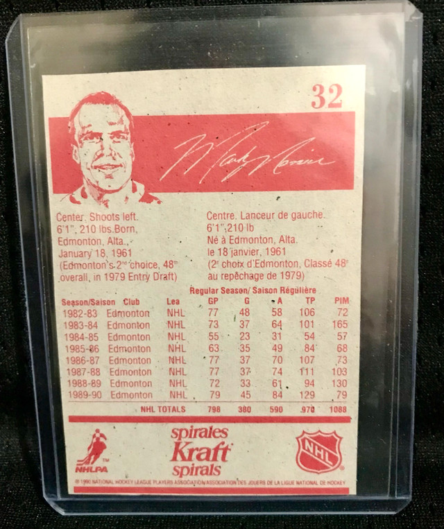 1990 Mark Messier Edmonton Oilers Card NHL - photo 2