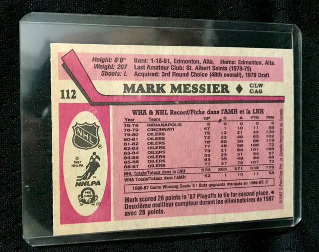 O-Pee-Chee Mark Messier Edmonton Oilers Card NHL - photo 2