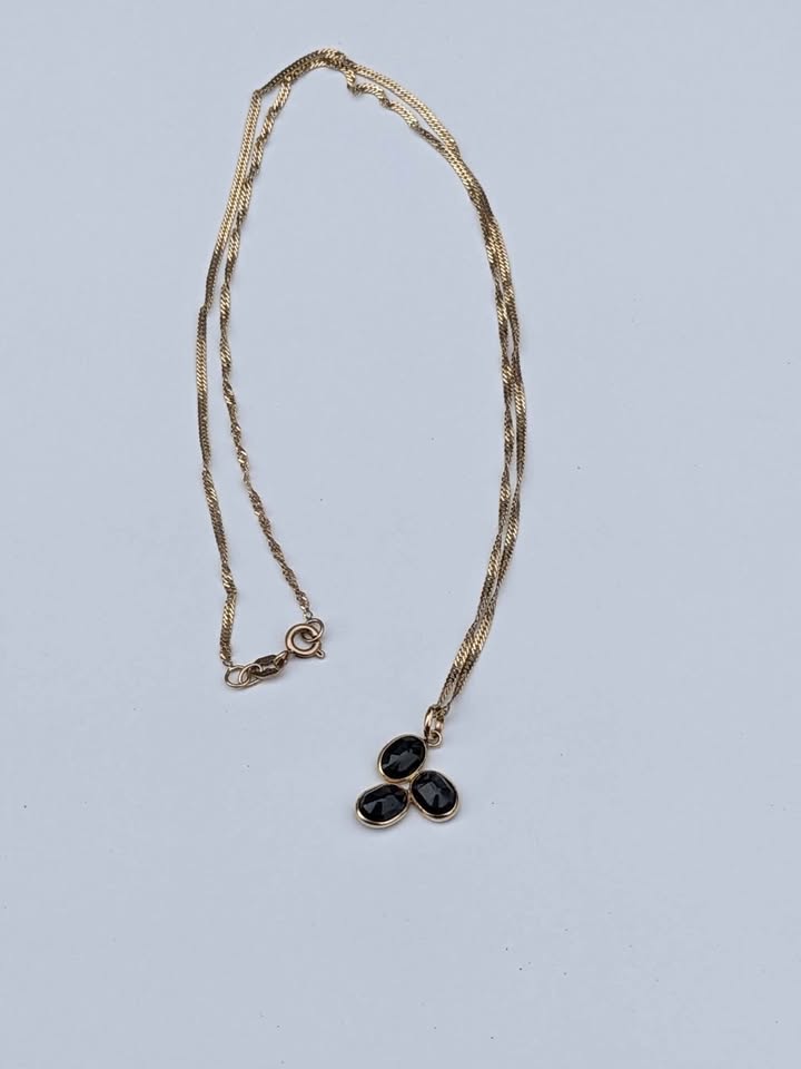 10k Gold Necklace Natural Sapphire 3 Carat Pendant - photo 2