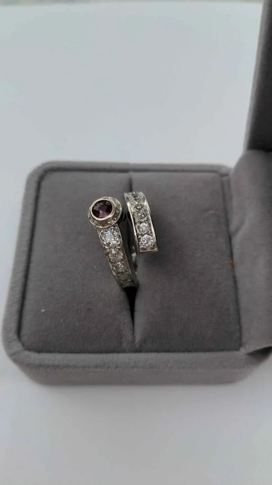 Antique 1920s Diamond Ruby Ring 14k Gold $8635 Gatsby image indicator(2)