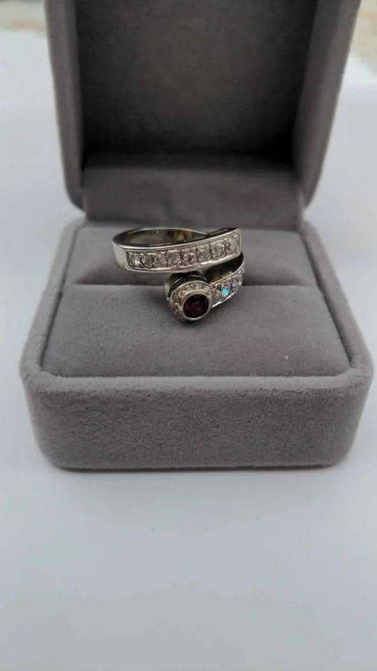 Antique 1920s Diamond Ruby Ring 14k Gold $8635 Gatsby image indicator(4)