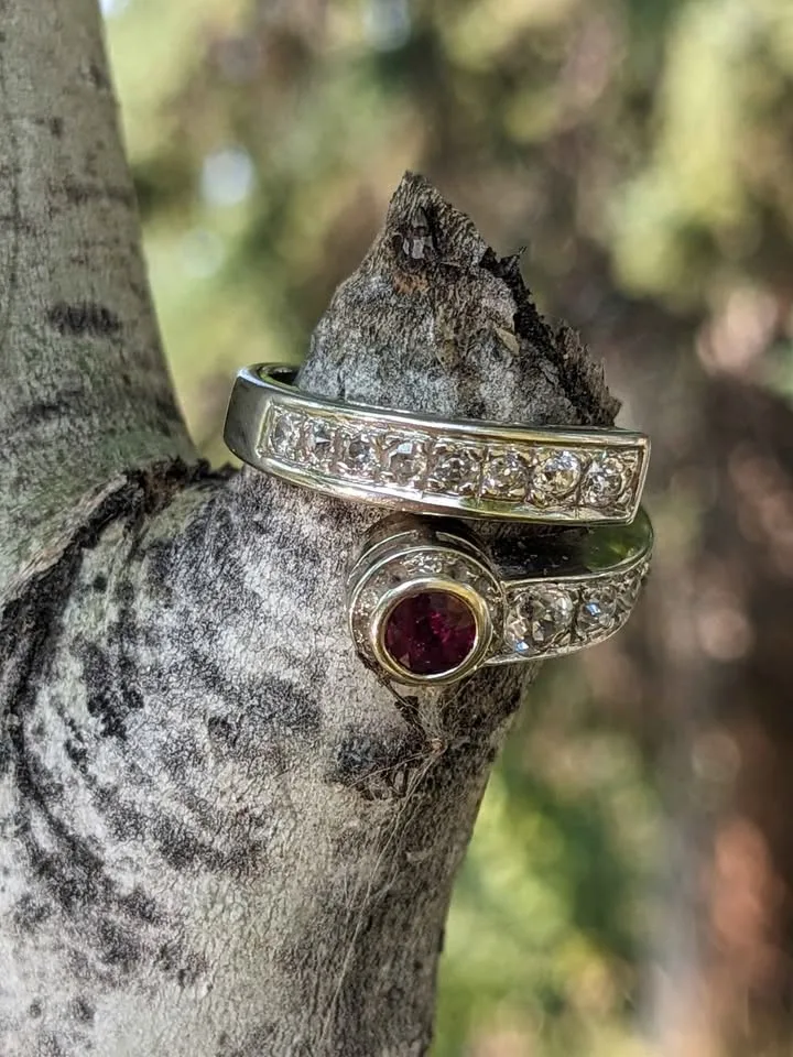 Antique 1920s Diamond Ruby Ring 14k Gold $8635 Gatsby image indicator(6)